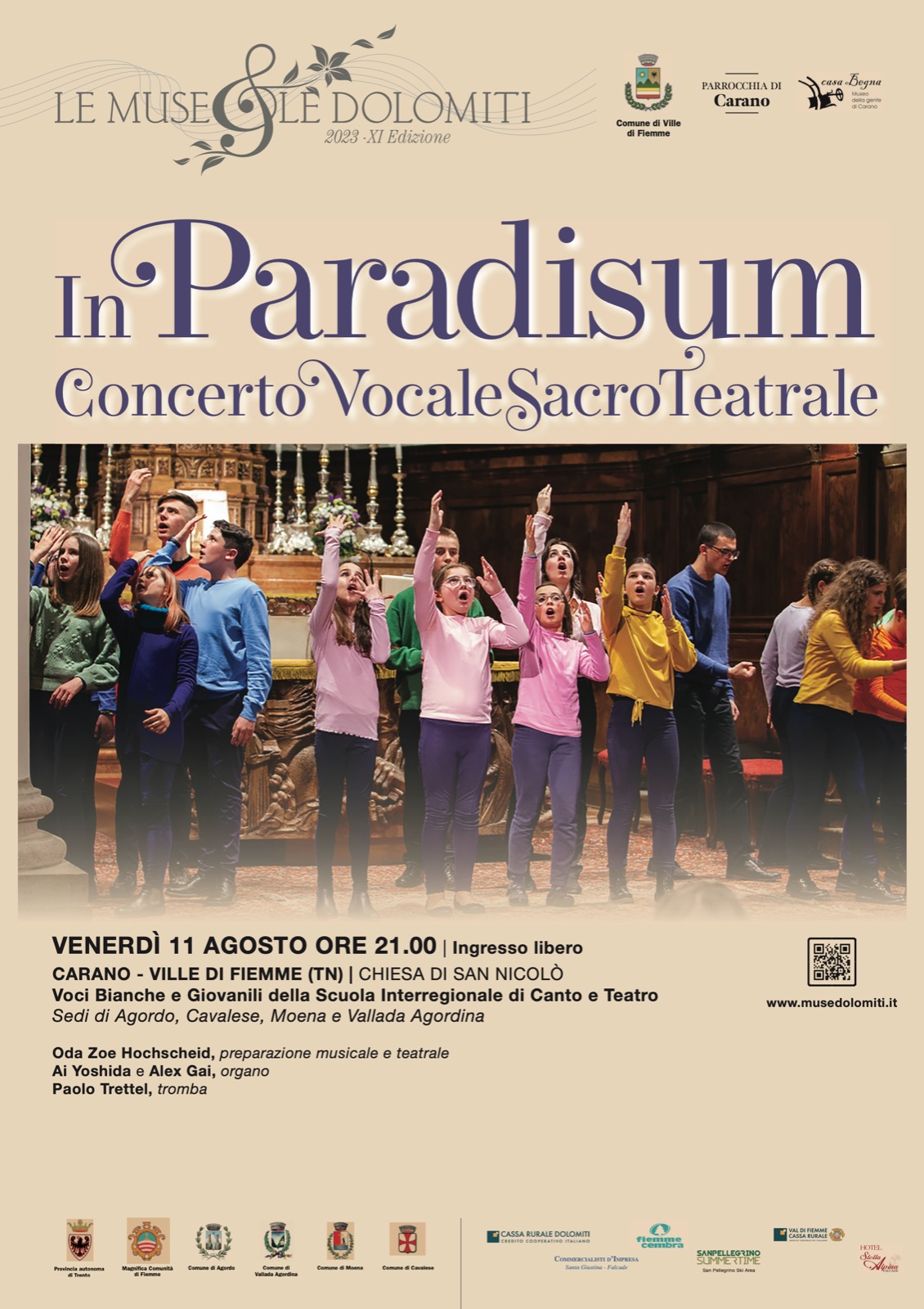 “In Paradisum” Concerto Vocale Sacro Teatrale, venerdì 11 agosto