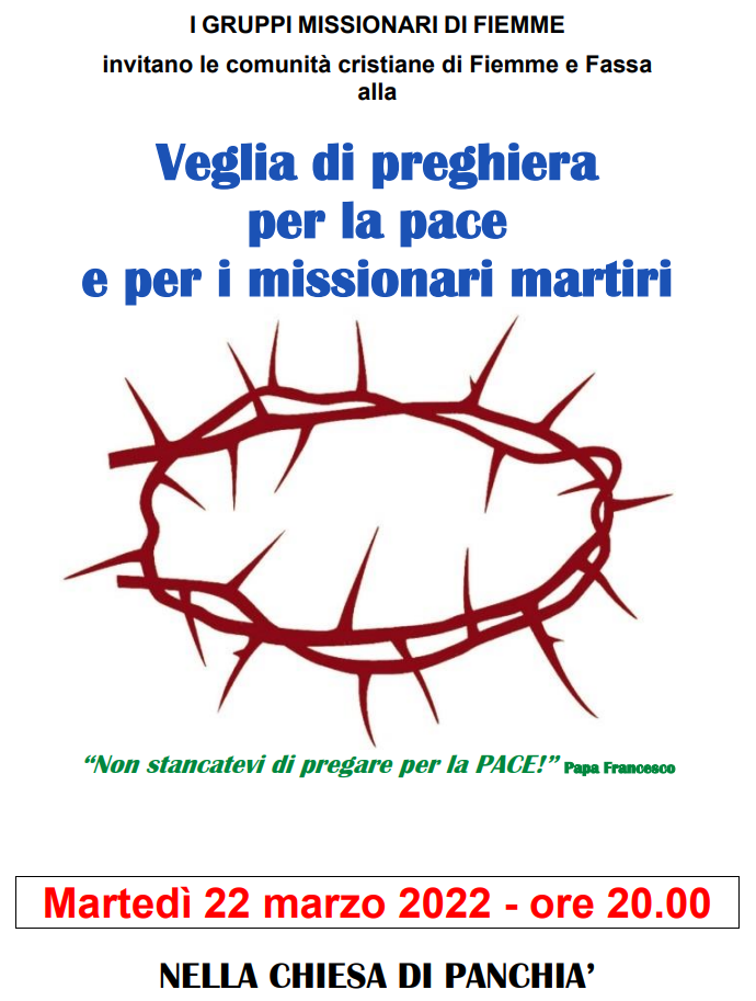 Panchià – Veglia di preghiera