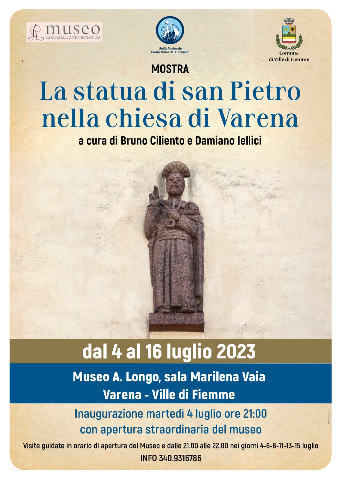 La statua di san Pietro nella chiesa di Varena