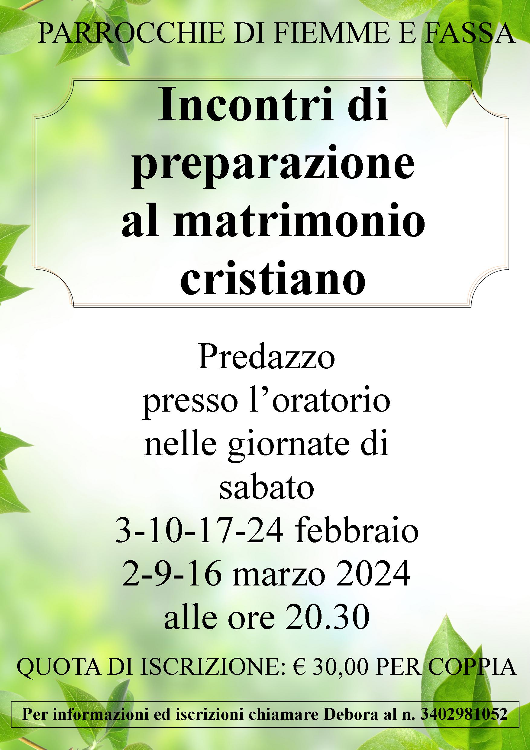 Incontri di preparazione al matrimonio cristiano