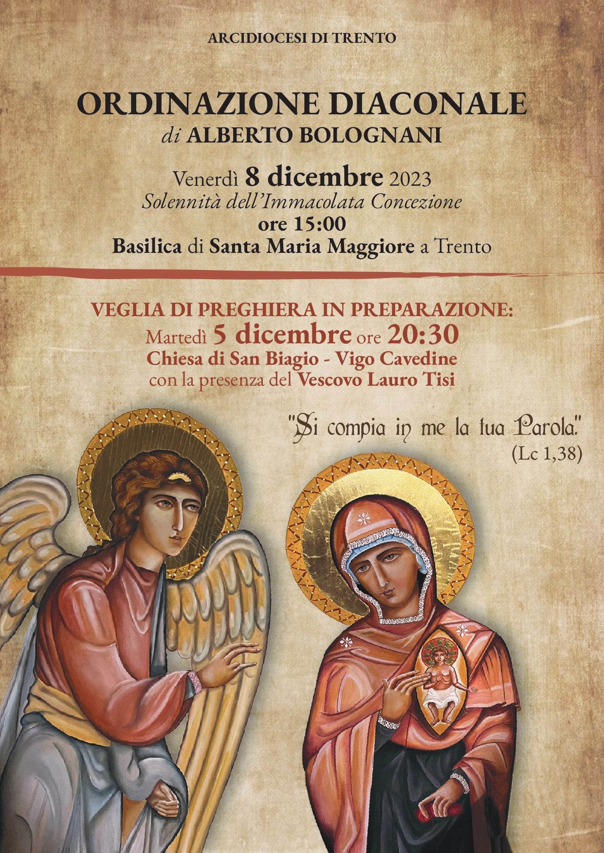 ORDINAZIONE DIACONALE di ALBERTO BOLOGNANI – 8 dicembre 2023