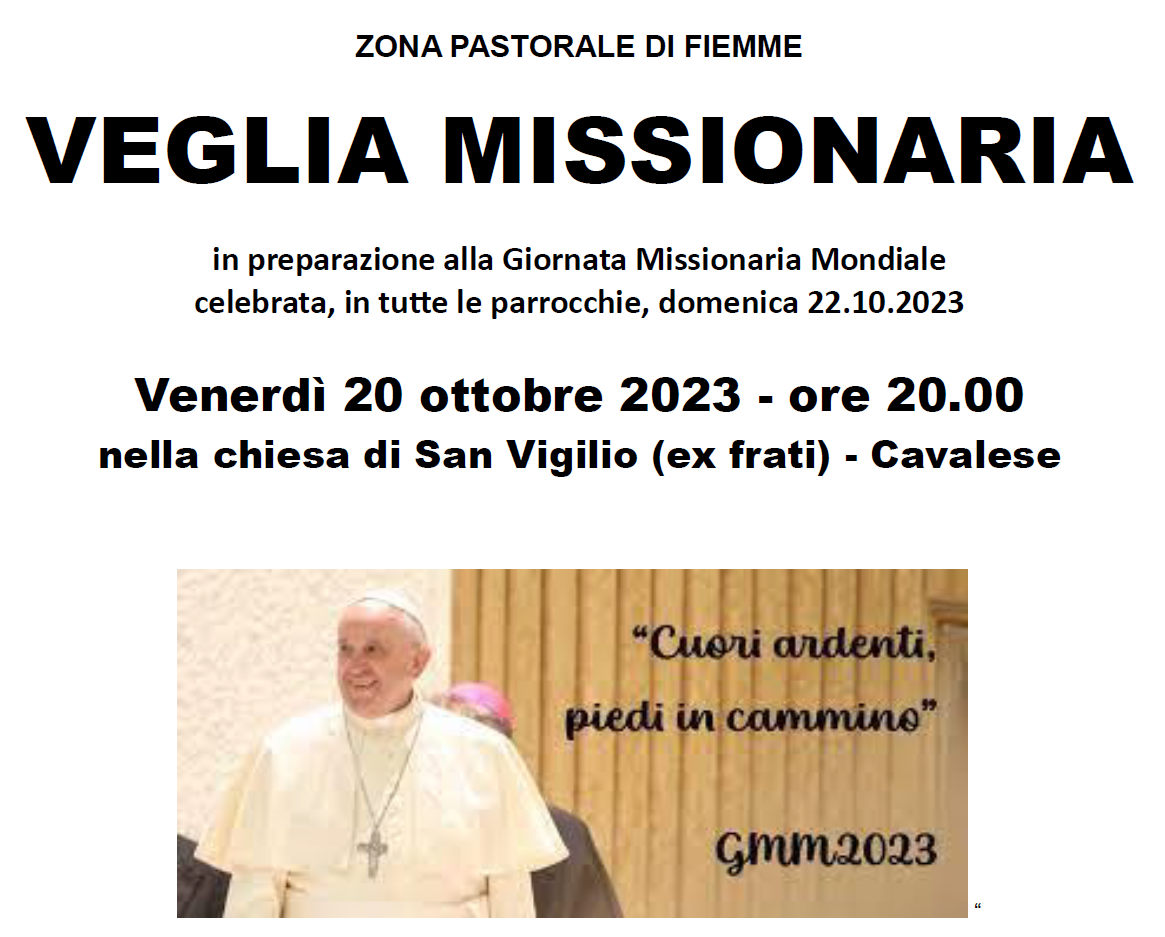 Veglia Missionaria – venerdì 20 ottobre