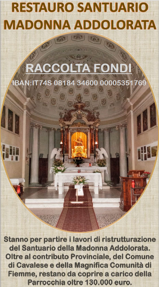 Raccolta Fondi Restauro Madonna Addolorata Cavalese