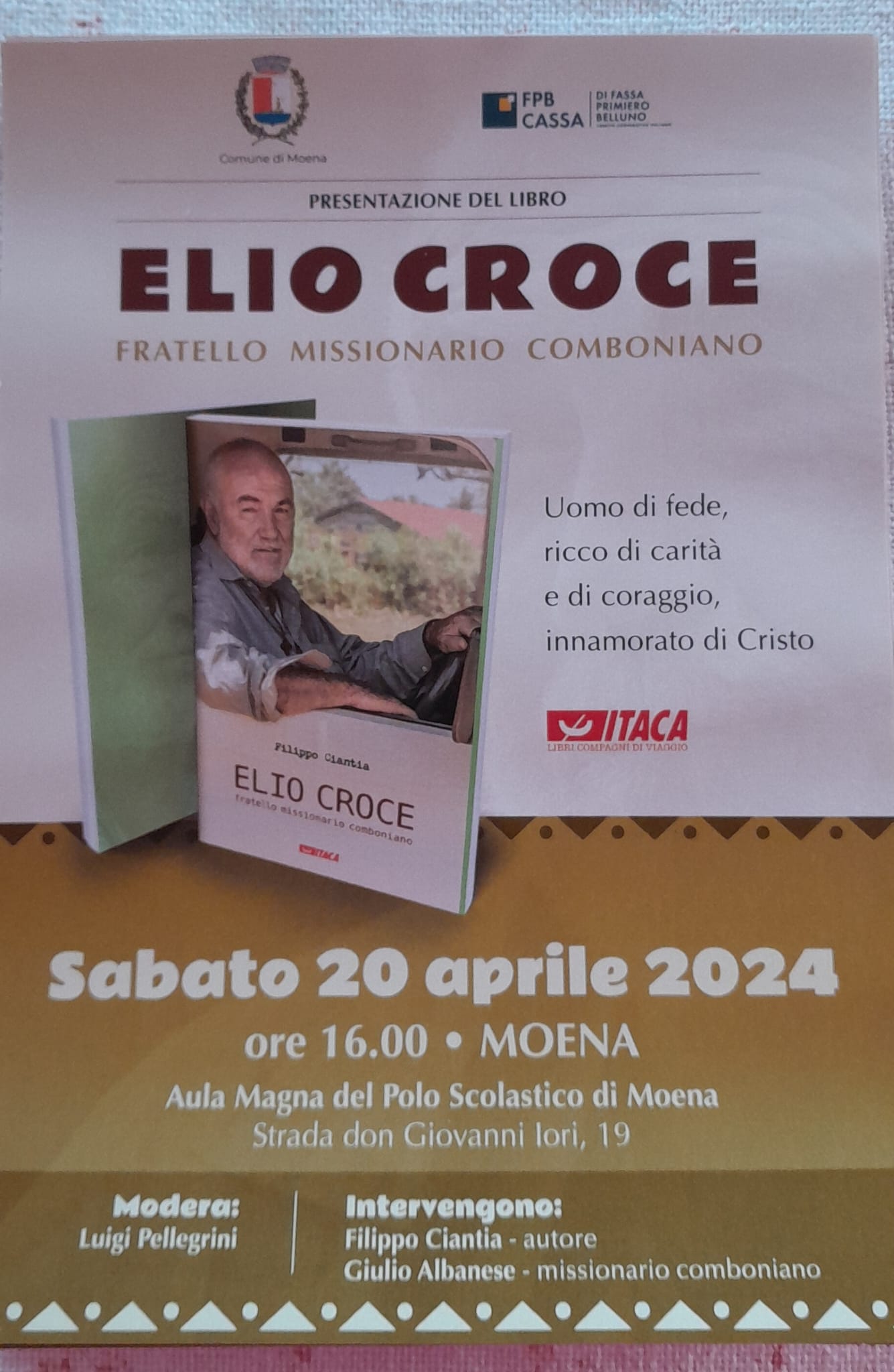 Elio Croce Fratello Missionario – 20 aprile 2024 – Moena