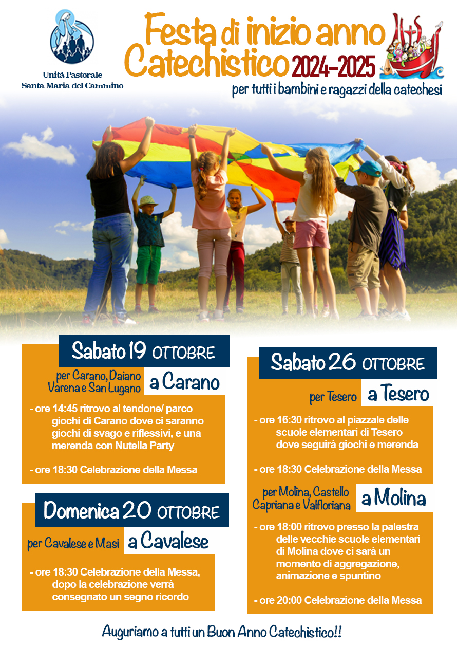 FESTA DI INIZIO ANNO CATECHISTICO 2024-2025 dell’Unità Pastorale Santa Maria del Cammino