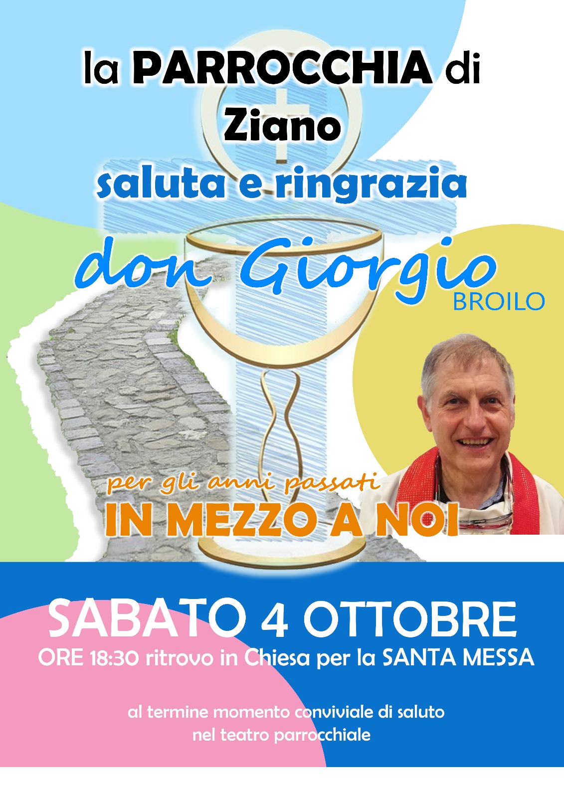 LE PARROCCHIE DI PREDAZZO E ZIANO SALUTANO E RINGRAZIANO DON GIORGIO BROILO