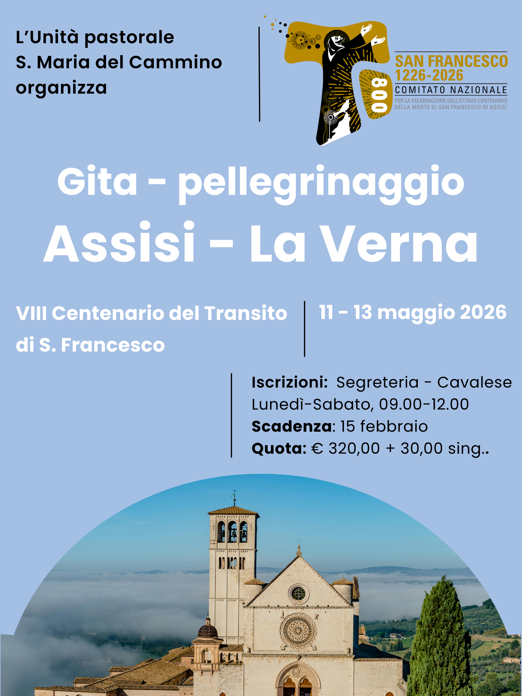 Gita – pellegrinaggio ASSISI – LA VERNA