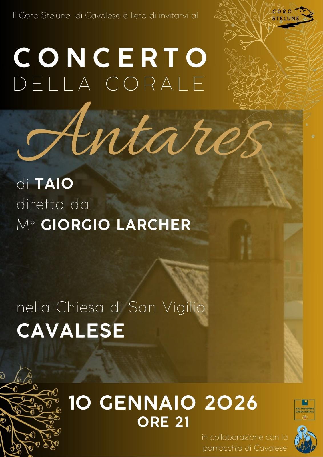 CONCERTO DELLA CORALE ANTARES DI TAIO DIRETTA DAL  MAESTRO GIORGIO LARCHER