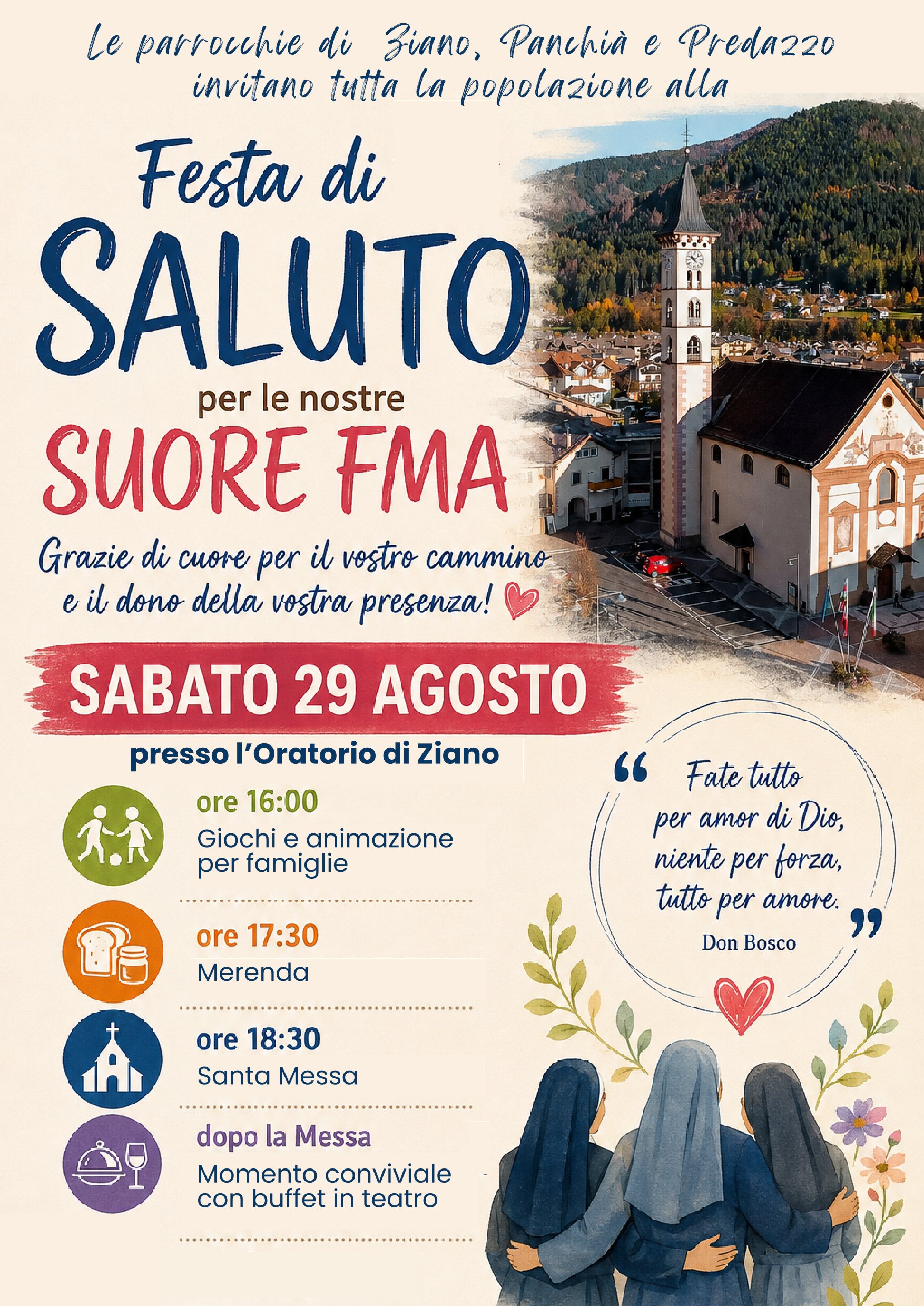 FESTA DI SALUTO per le nostre SUORE FMA – Grazie di cuore per il vostro cammino e il dono della vostra presenza