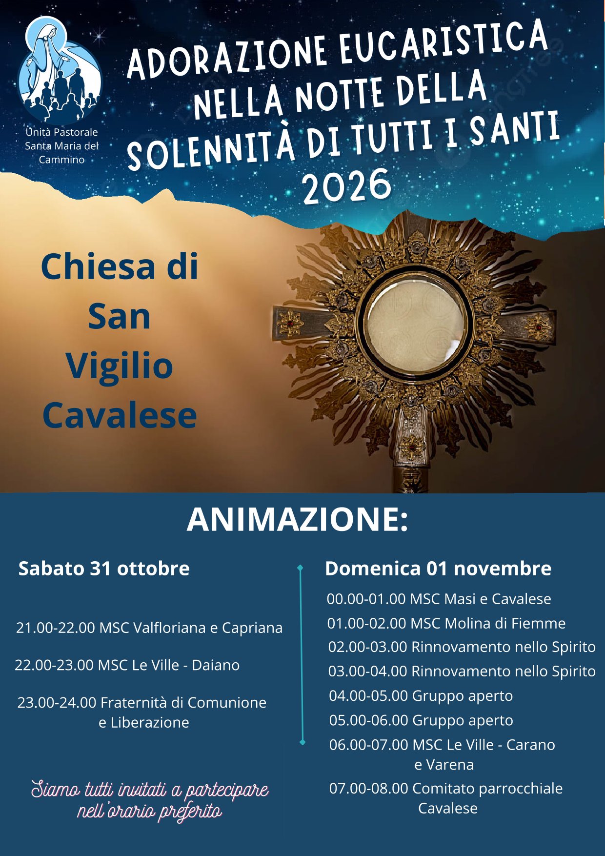 Adorazione eucaristica nella notte della solennità di tutti i Santi